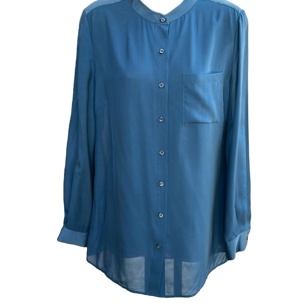 SKIN dark teal “Becky” blouse, size 2, NWT